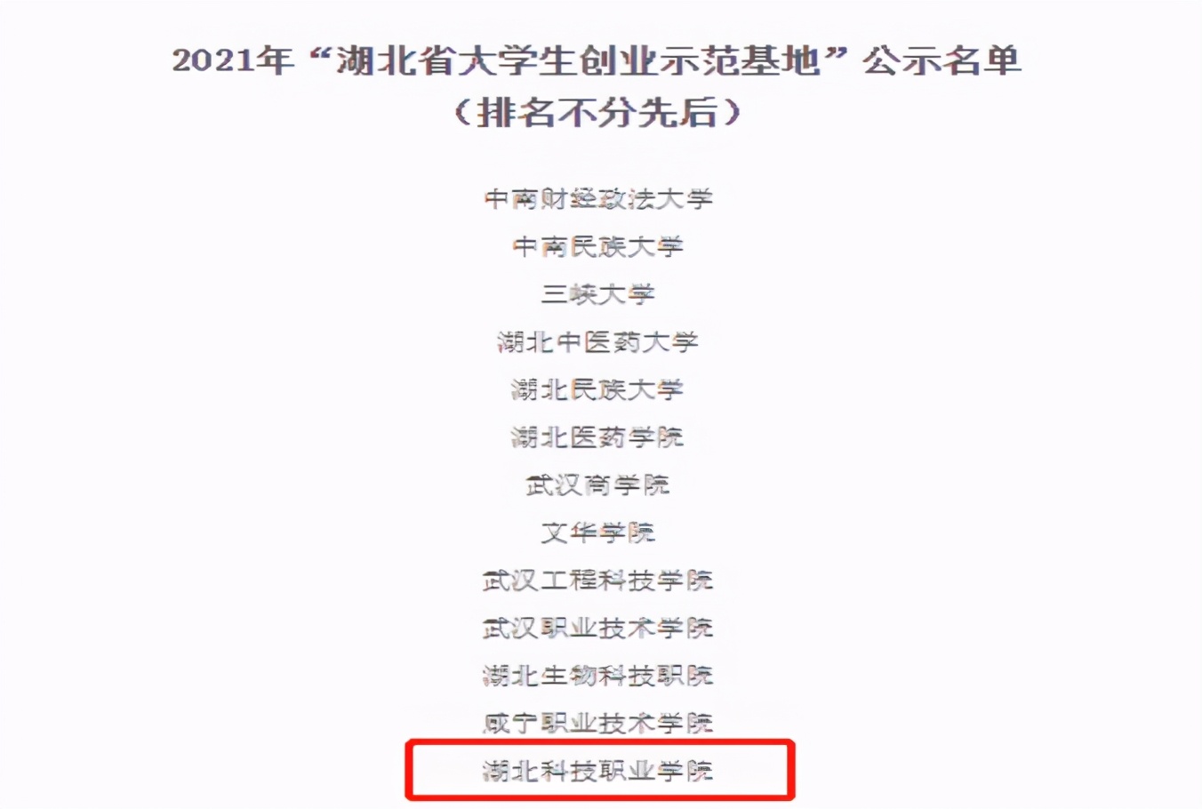 湖北大学创新创业学院,湖北科技学院校内创业孵化