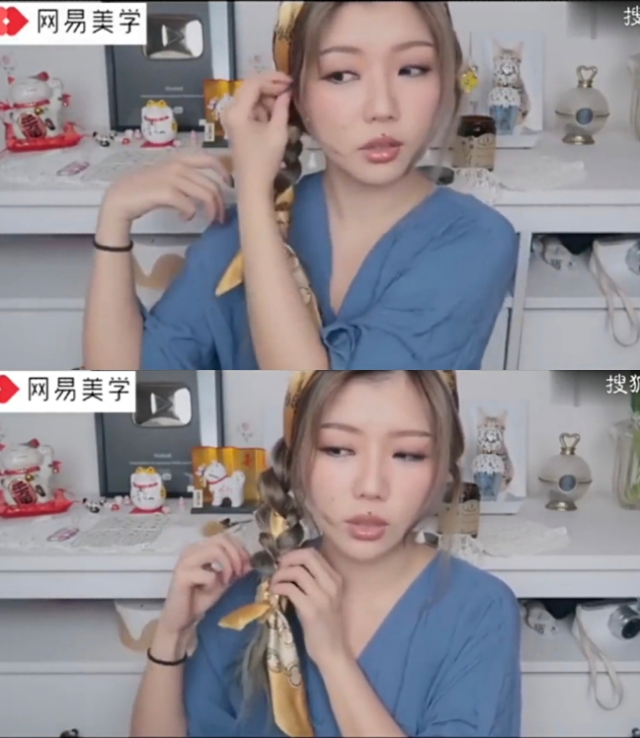 大蝴蝶结搭配大肠发圈,小清新蝴蝶结大肠发圈