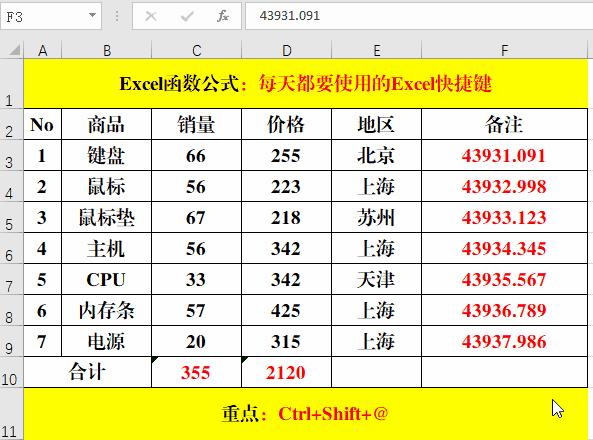 excel快捷键ctrl+t功能取消,excel大神常用到的ctrl快捷键