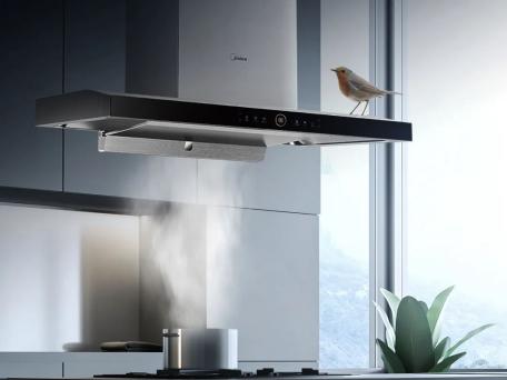 美的智能变频油烟机,美的无烟感烟机还您清净新厨房