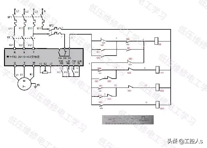 变频器控制电机正反转点动接线图,正泰变频器正反转点动怎样接线