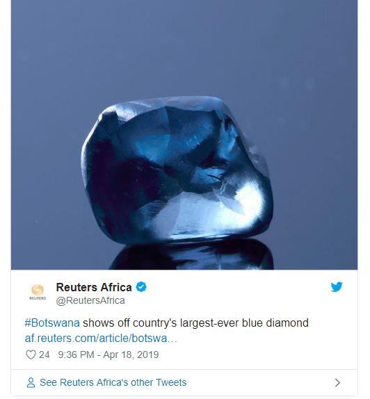 罕见钻石,博茨瓦纳纯天然蓝钻石
