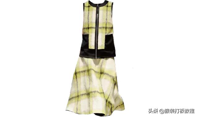 大v领连衣长裙裁剪视频,v字领的无袖长裙裁剪图