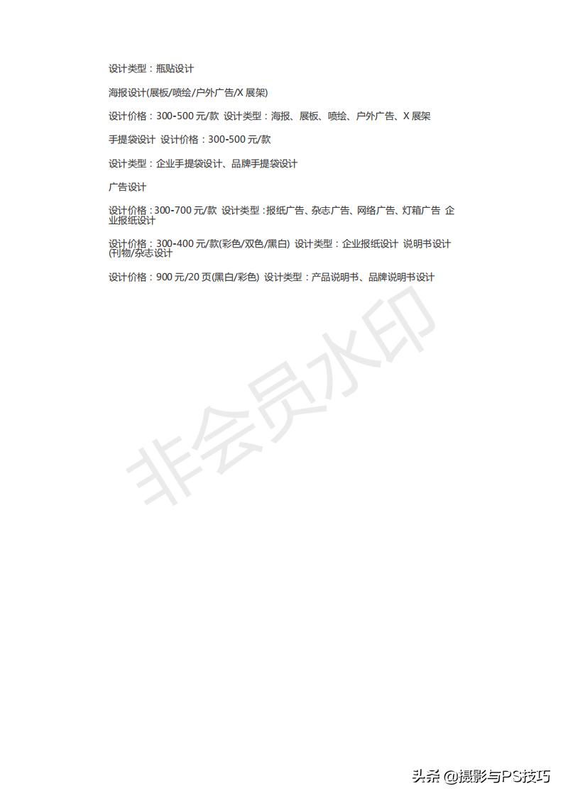 中国平面设计收费参考标准,平面设计工作室收费标准