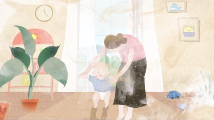 母亲，人生的第一任老师.母亲节视频素材，凌晨两点素材网