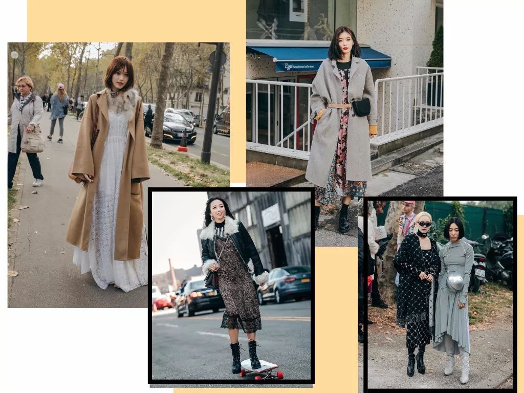 韩国look穿搭,冬穿搭韩系裙装