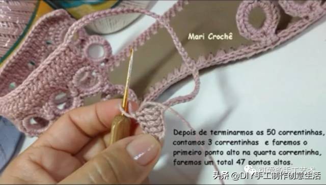 旧鞋底改造钩针鞋教程,手工钩鞋教程春夏季椰子鞋