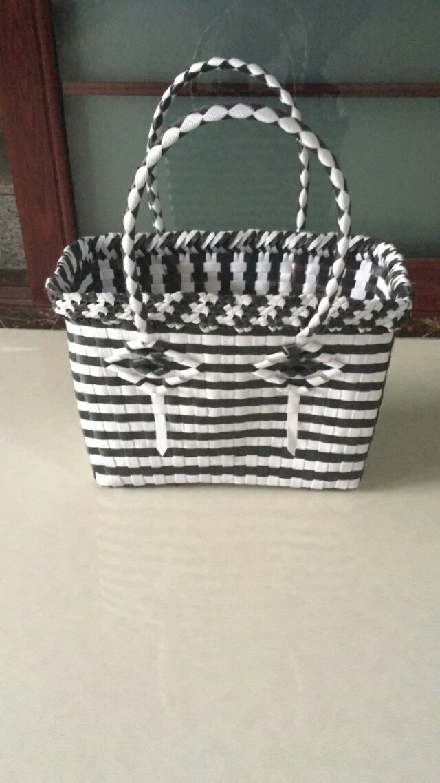 手工编织筐子立体花样图案教程,编筐图解