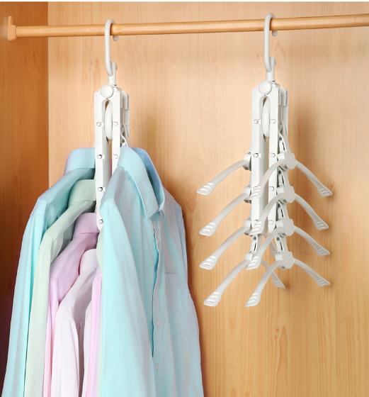 一招搞定多余衣架收纳,收纳衣架多功能衣架迷你