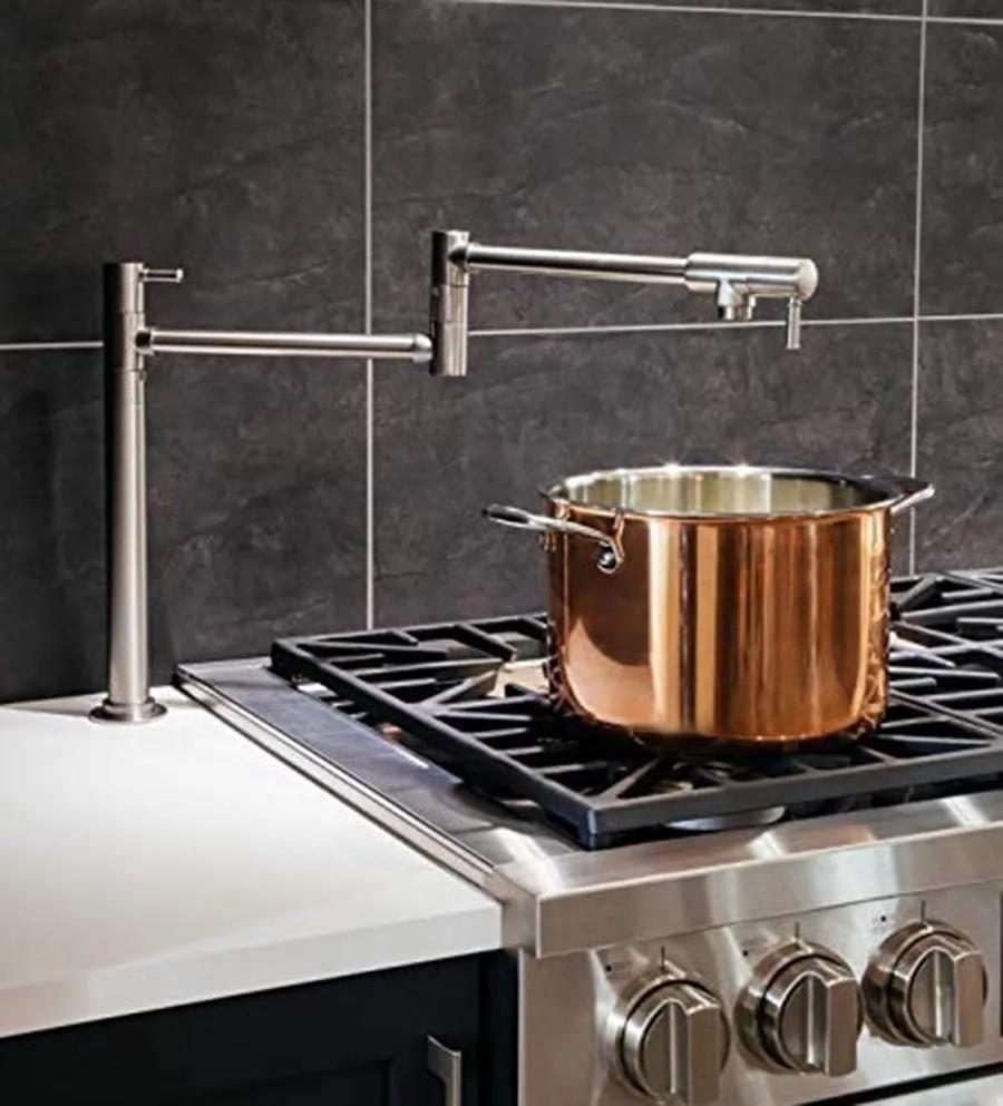 怎么在灶台墙上安装水龙头,灶台上装个抽拉式水龙头