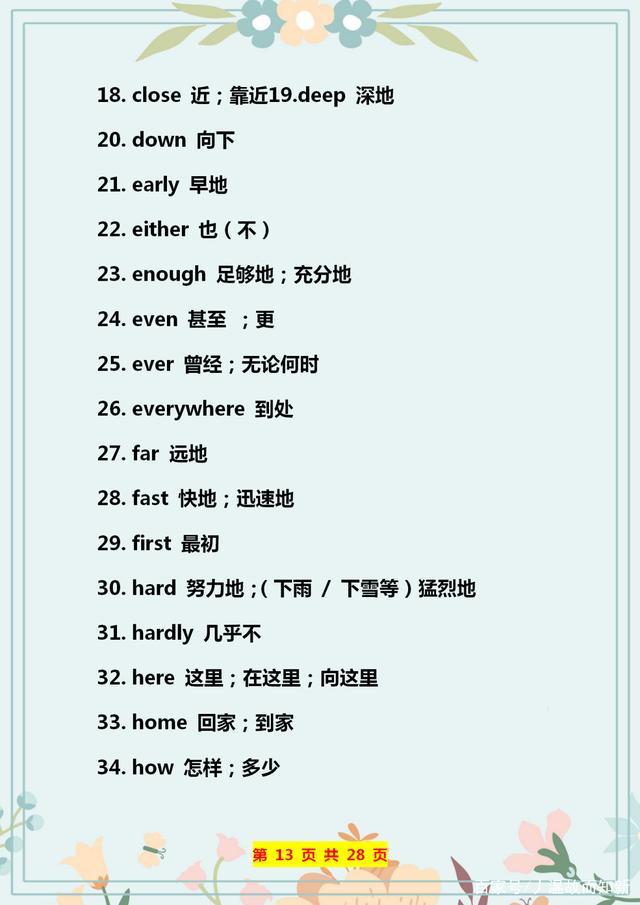 英语140个形容词,英语184个语法点