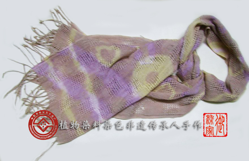 蜡染纯天然植物围巾,丝光棉彩色围巾