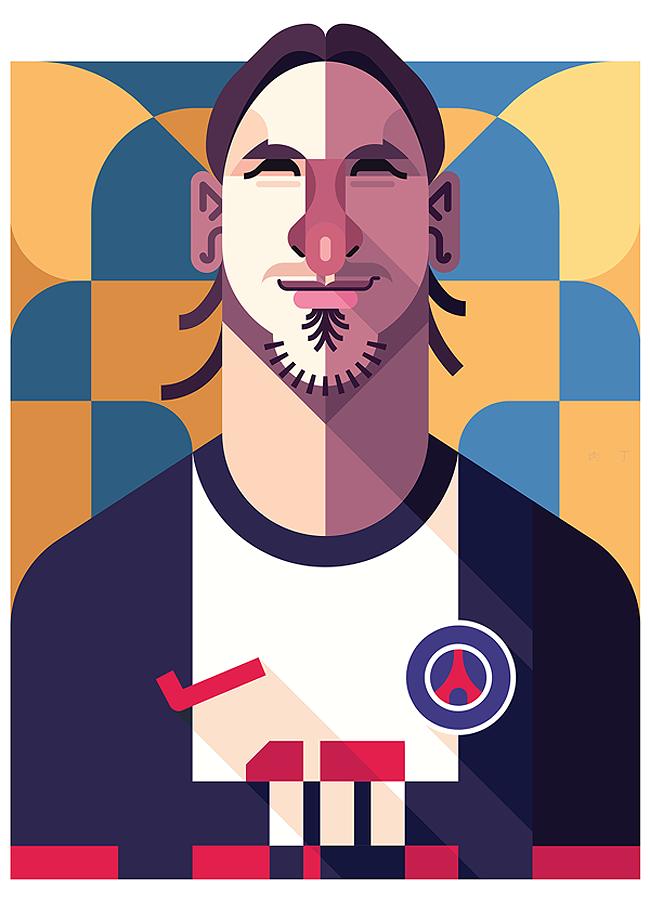 足球运动员插画,美国插画师josieportillo绘画