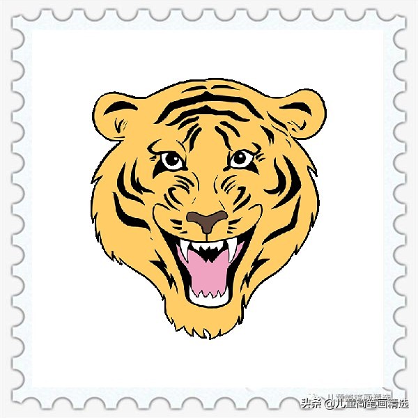 儿童绘画老虎头的简笔画,儿童简笔画老虎简单画法