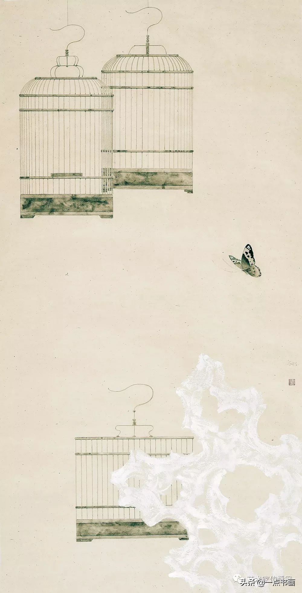 这位画家喜欢画鸟笼子，啥意思？