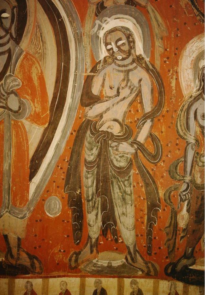 敦煌428窟介绍,敦煌329窟壁画飞天图