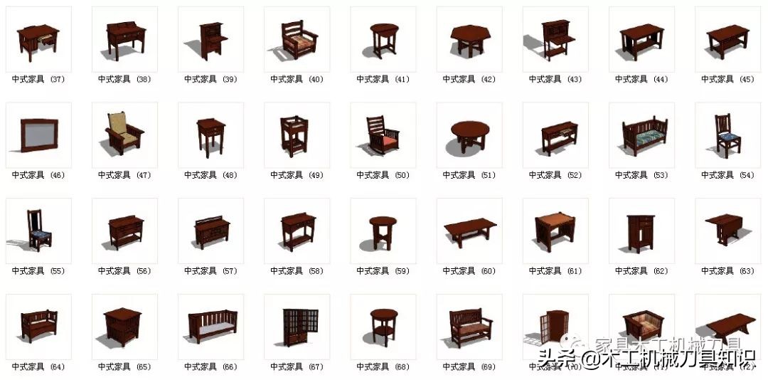 中式家具设计图纸三视图,中式家具3d模型