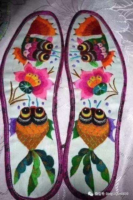 鞋垫上的刺绣艺术欣赏,鞋垫刺绣怎么刺绣熊猫嘴巴