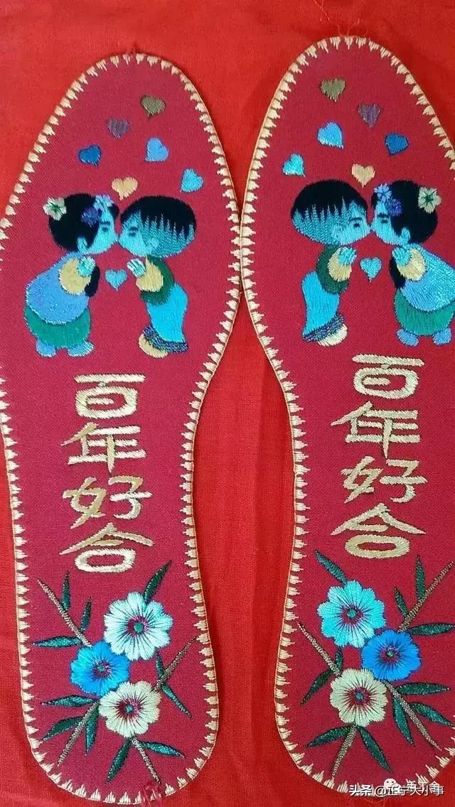 甘肃庆阳女孩子结婚自己做的鞋垫,庆阳陪嫁手工鞋垫