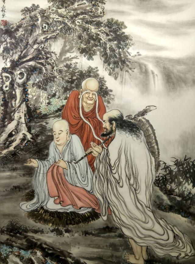 十八罗汉三十六座图,观音三尊十八罗汉