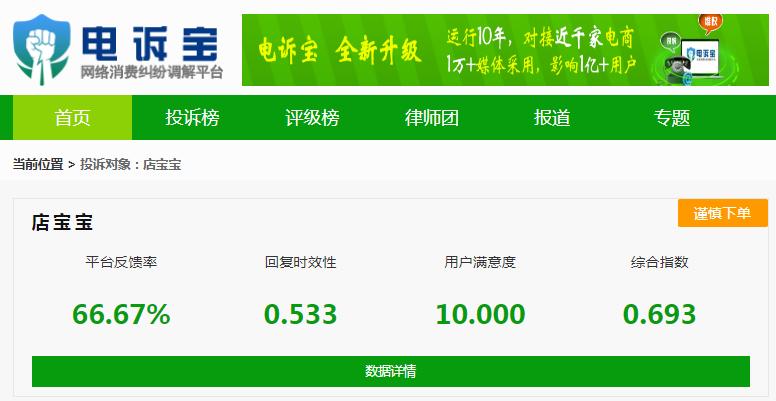 「电诉宝」用户“店宝宝”购买开店资格后平台无人回应