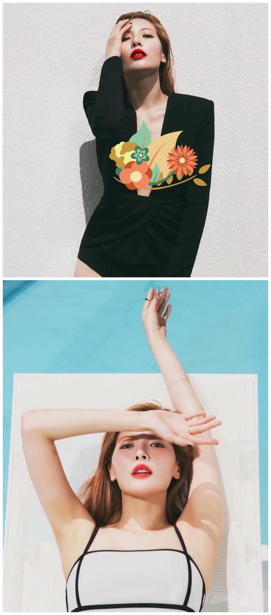 何穗身穿复古泳装大秀骨感身材,何穗人鱼裙图片