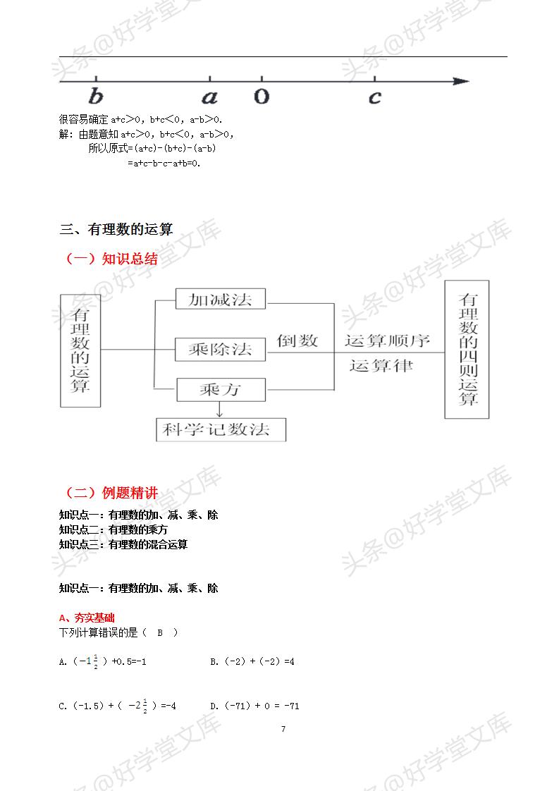 初中数学提分专题复习,初一数学提分宝典资料