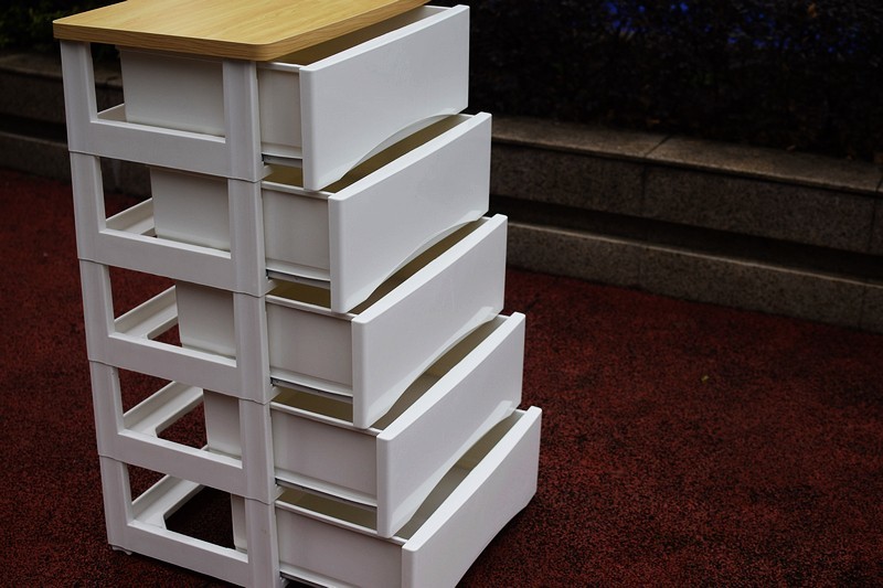 也雅可移动家用抽屉式收纳柜五层,五层渐变蓝加厚抽屉式收纳柜5层