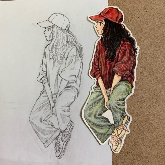 怎么画小学生线描或者素描,卡通动漫人物绘画素描