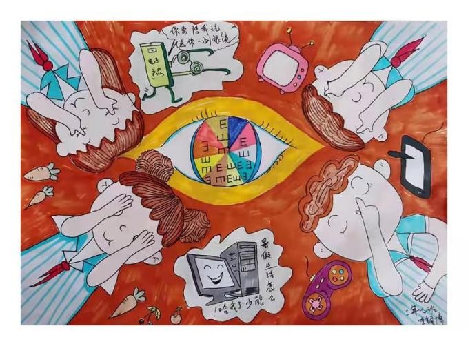 四年级防近视绘画简单又漂亮,预防近视的绘画大赛100幅