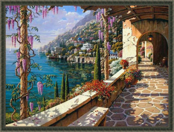 唯美风景头像油画,唯美乡村田园风景油画