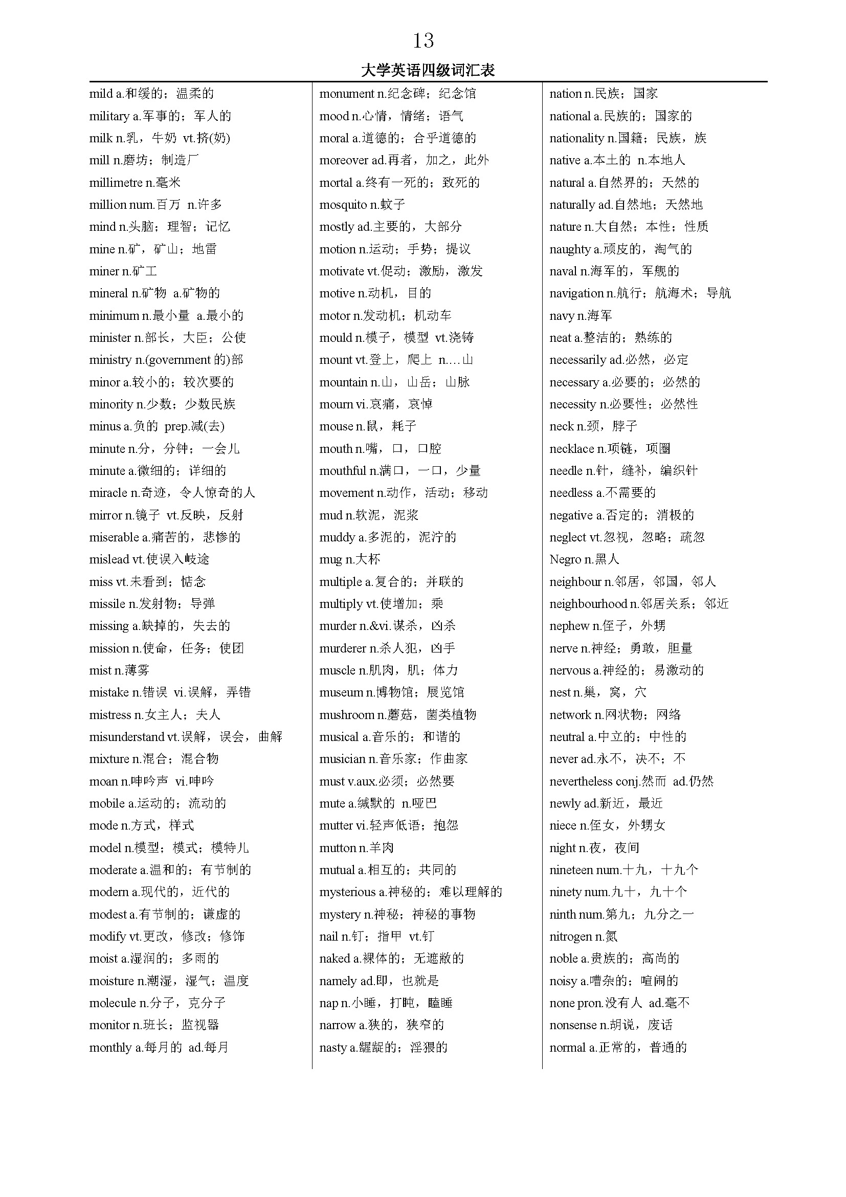 大学英语四级词汇最全版,2023大学四级英语词库在哪