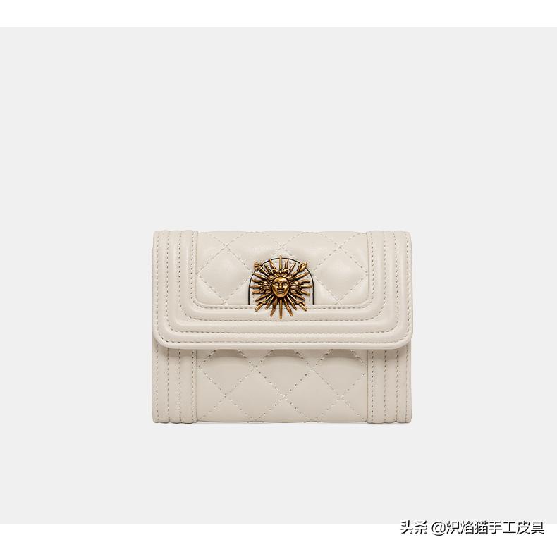 太阳神复古菱形格零钱包