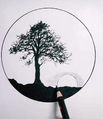 炭笔如何一笔画出渐变绘画技巧,炭笔风景教学