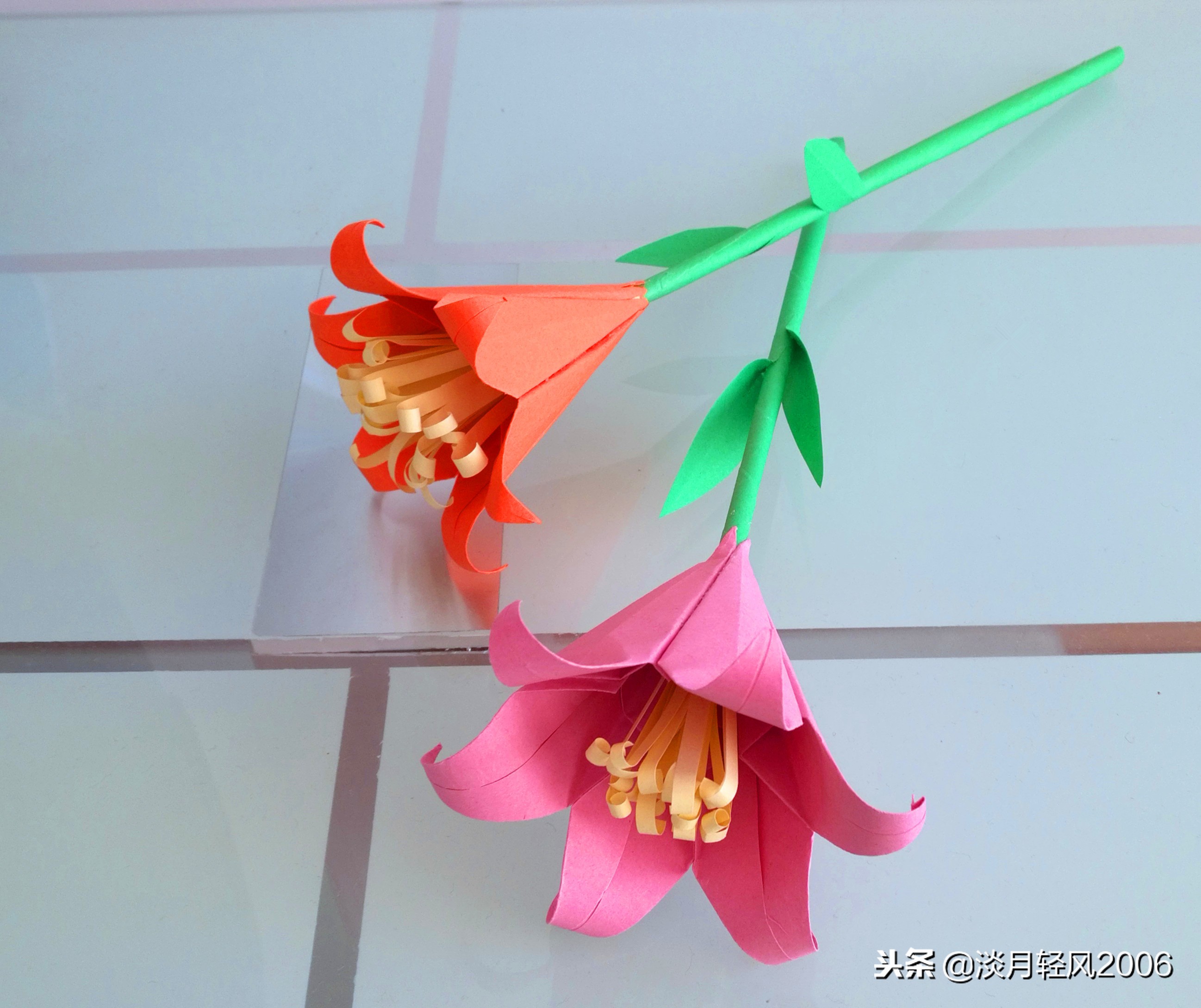 手工百合花制作幼儿园,百合花幼儿手工