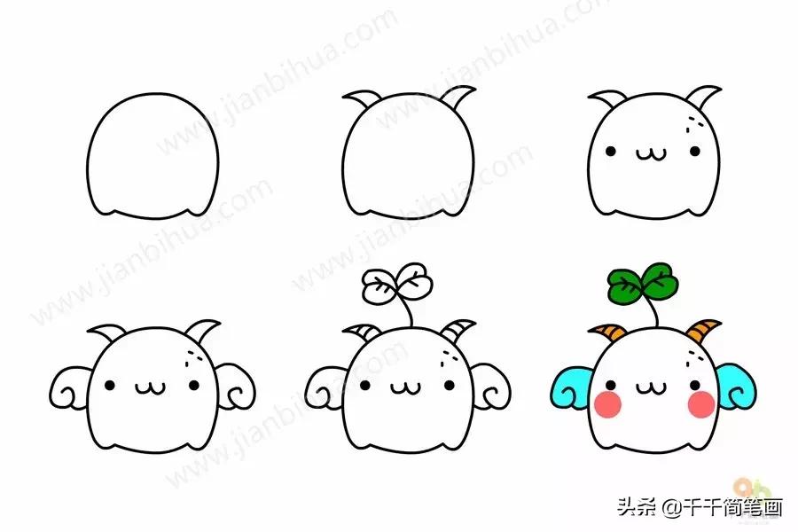 儿童简笔画：50组动物素材，简单易学，马住画起来！