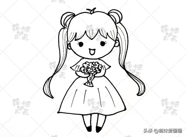 简单又漂亮的小公主简笔画,简单又好看的小公主简笔画