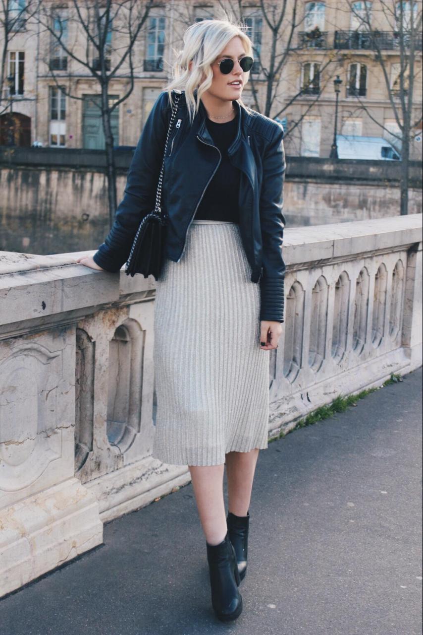 今秋皮衣这样穿又酷又美,早秋皮衣短款酷飒