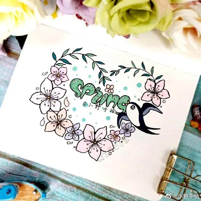 假期手抄报简单又漂亮可爱的图案,又好画又漂亮的手抄报