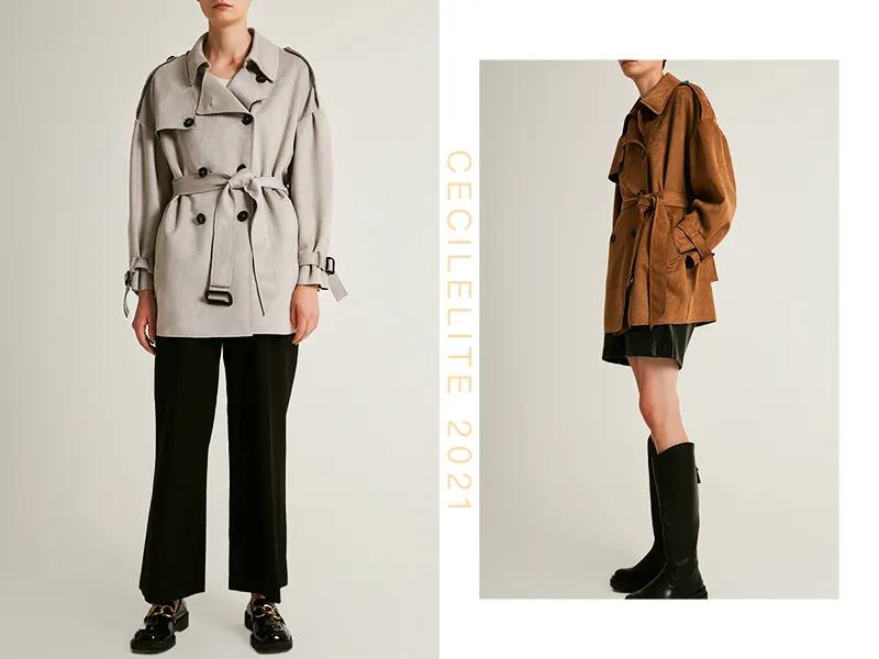 风衣英伦风短款麂皮,英伦经典格子风衣