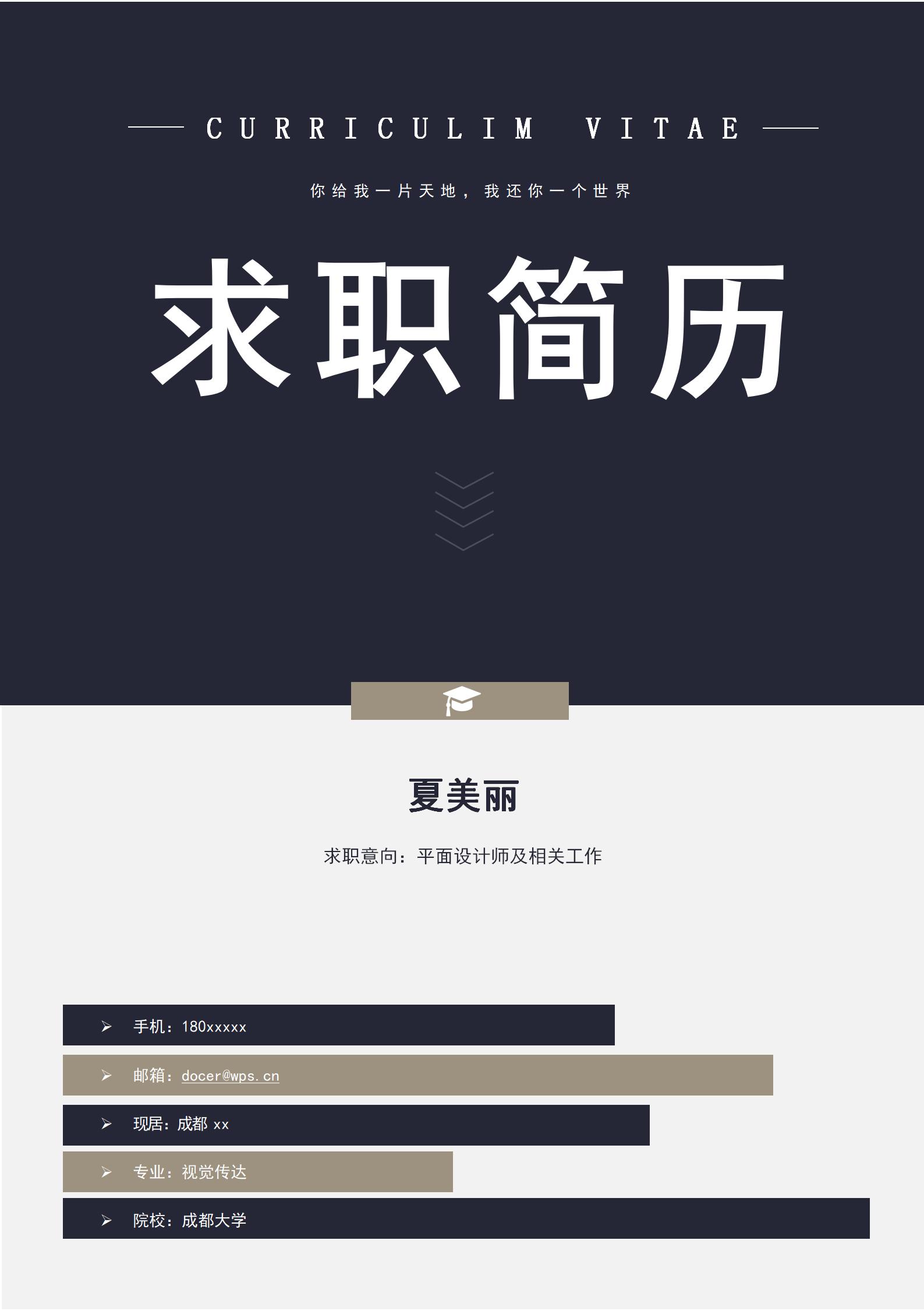 求职简历免费模板2021电子版,求职简历模板5页