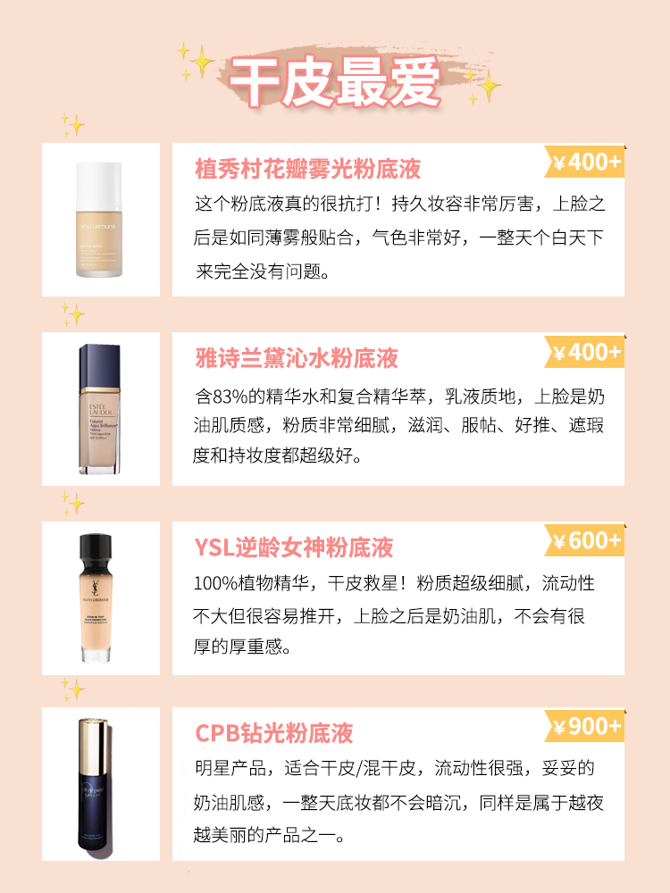 200以内的油皮敏感肌粉底液推荐,敏感肌混油皮有没有推荐的粉底液