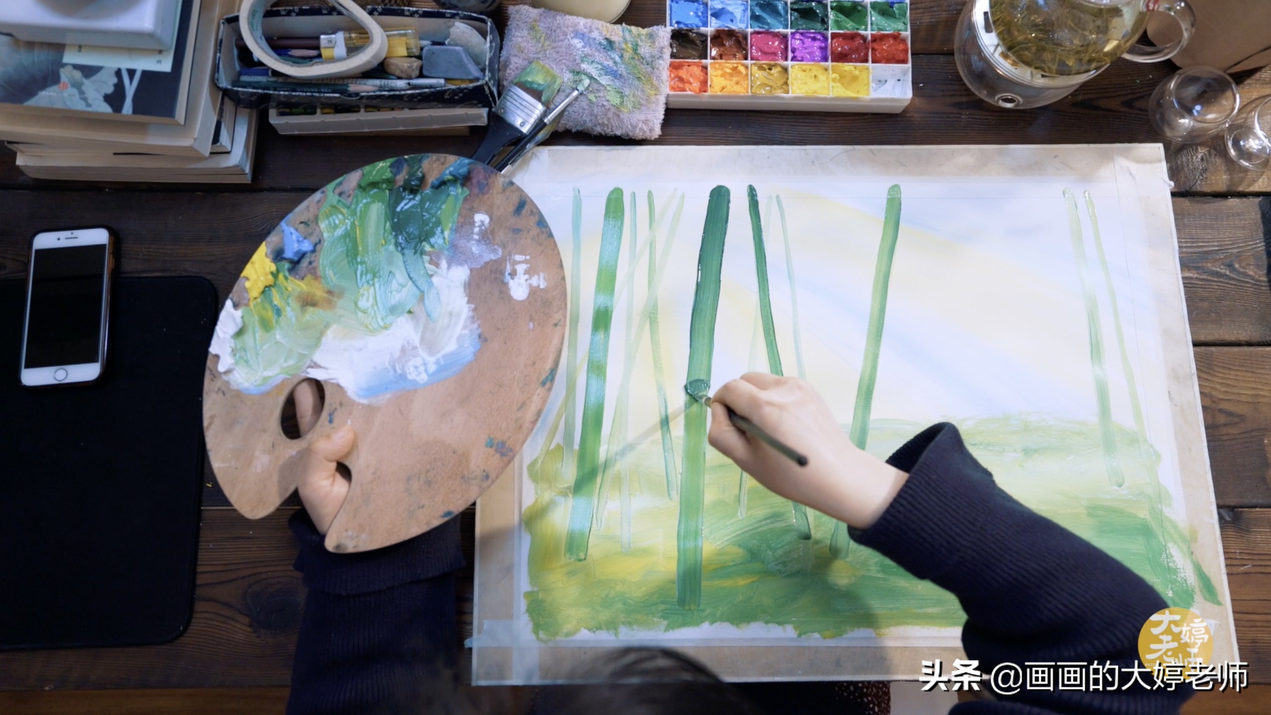 画一幅春天的景物并写出来,画一幅春天种的蔬菜