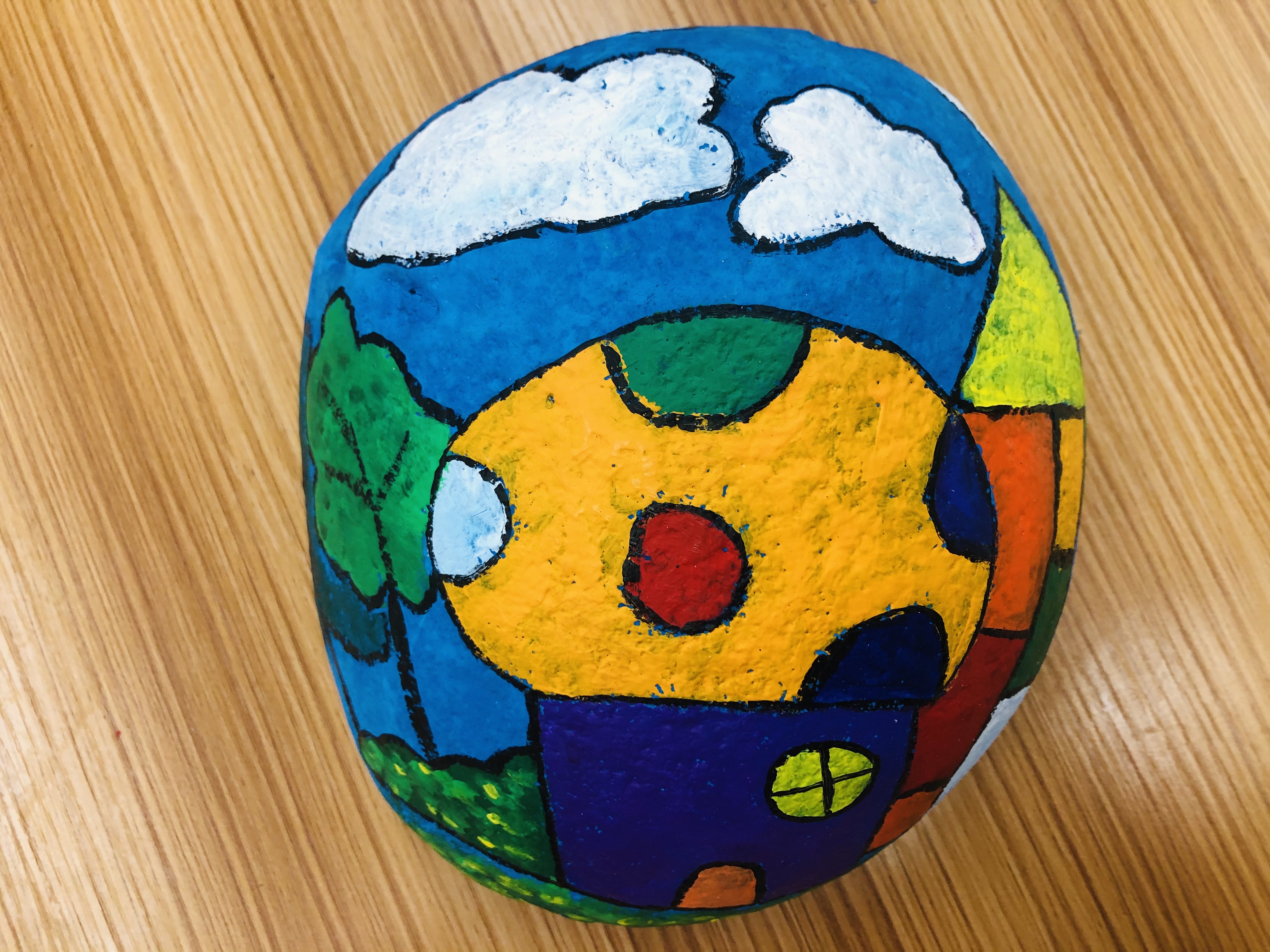 初学石头画作品,捡到的石头该画些什么