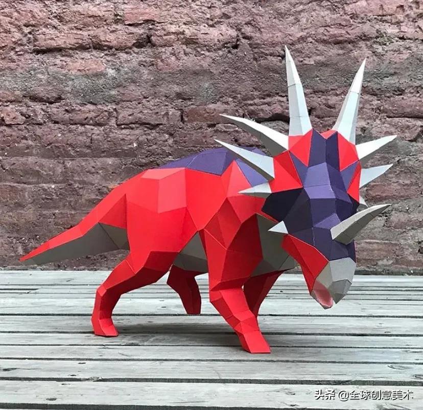 纸艺3d恐龙,立体恐龙手工纸模型