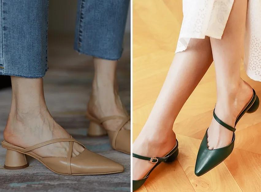 小个子休闲凉鞋穿搭,夏季百搭潮流凉鞋两穿显脚小