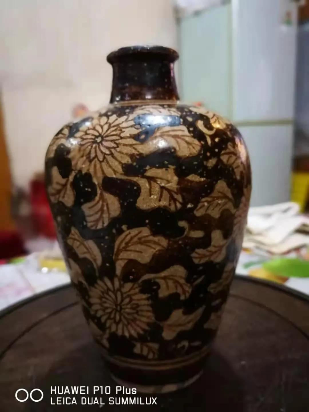 宋吉州窑牡丹纹大梅瓶图片,宋代吉州窑弦纹瓶图片