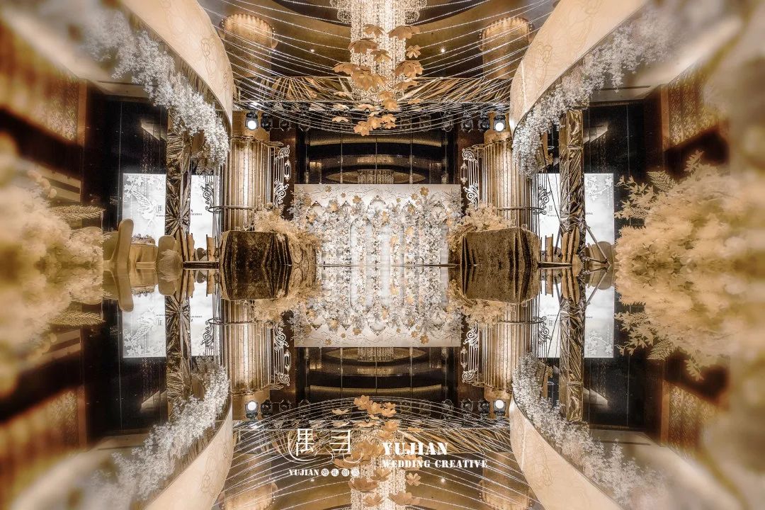 香槟色主题婚礼布置,香槟色婚礼桌椅布置