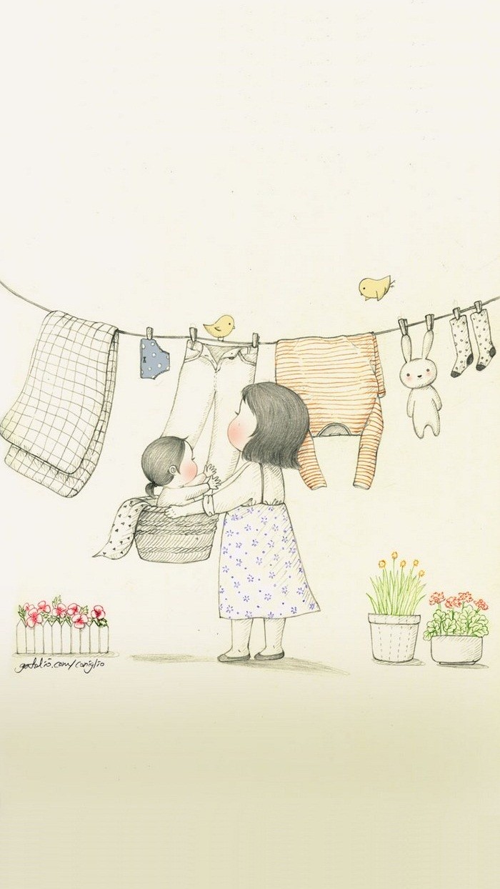 少女与兔子插画,兔子手绘创意插画