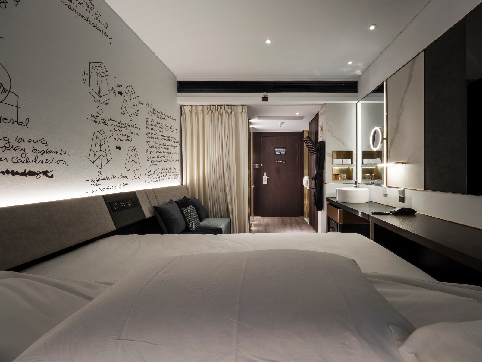 北京酒店3人间两室一厅,酒店三楼设计图